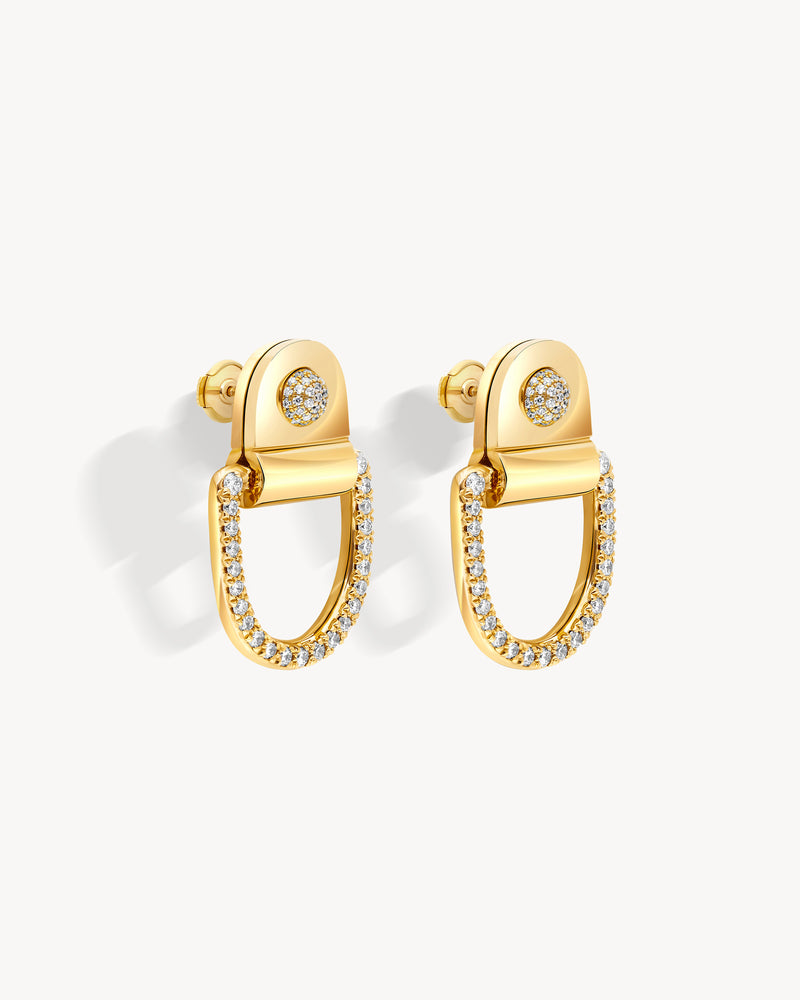 Boucles d'oreilles Rivet XL - Or Jaune & Diamants - Image 3