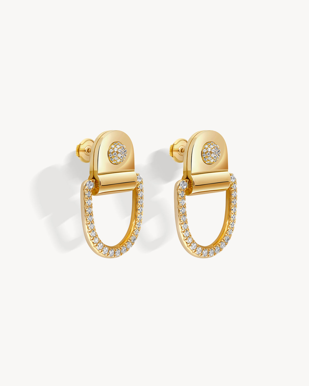 Rivet Earrings XL - Yellow Gold & Diamonds