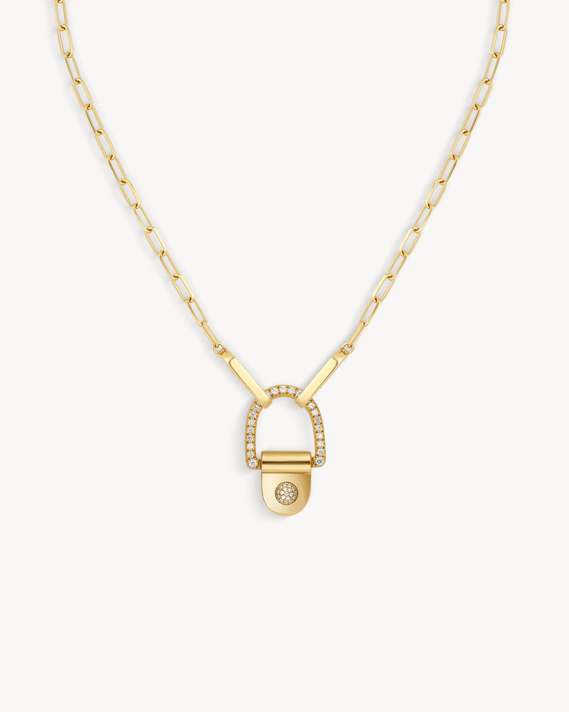 Rivet Necklace XL - Yellow Gold & Diamonds - Image 1