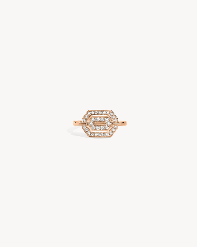 Mini My Way Ring - Pink Gold & Diamonds - Image 1