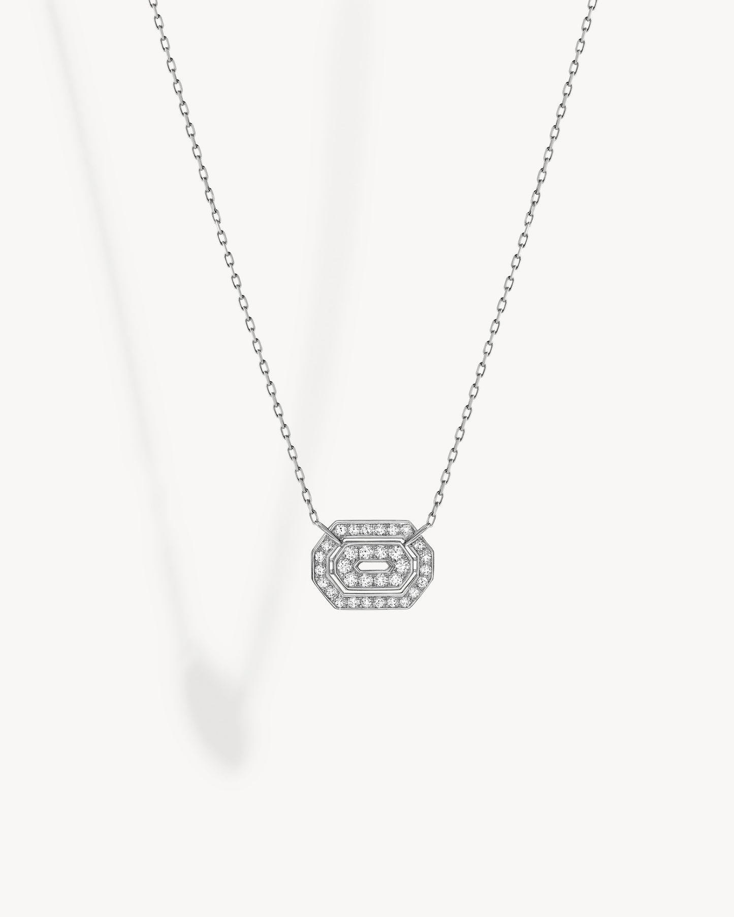 Mini My Way Necklace - White Gold & Diamonds