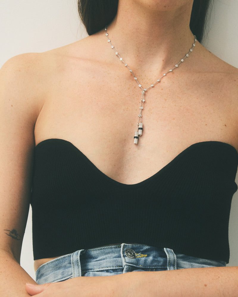 Anyway Legacy Necklace - White Gold, Onyx & Diamonds - Image 1