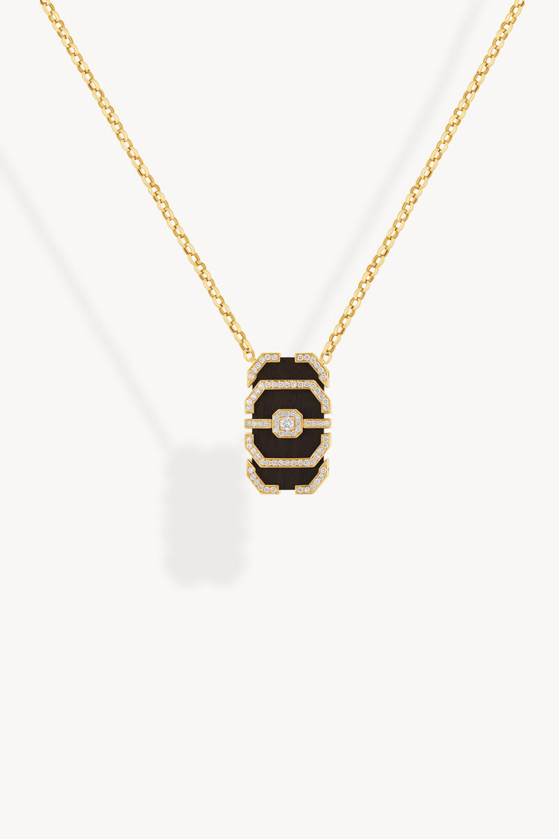 My Way Ebony Necklace - Yellow Gold, Ebony & Diamonds - Image 1