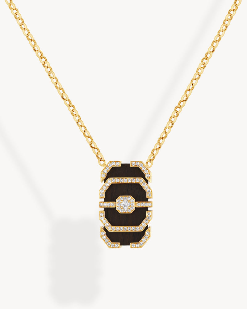 My Way Ebony Necklace - Yellow Gold, Ebony & Diamonds - Image 1