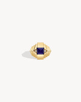 Bague Rockaway Mini Pyramide - Or Jaune & Lapis Lazuli