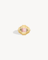 Bague Rockaway Mini Pyramide - Or Jaune & Opale Rose