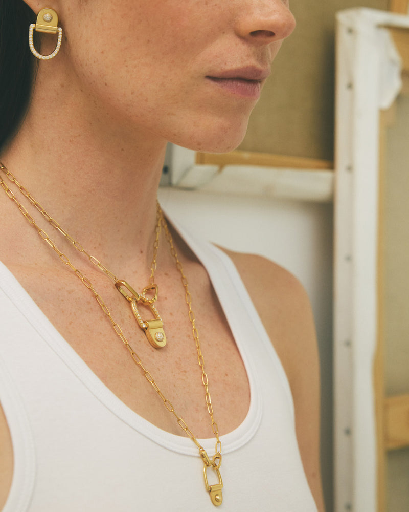 Rivet Necklace L - Yellow Gold - Image 3