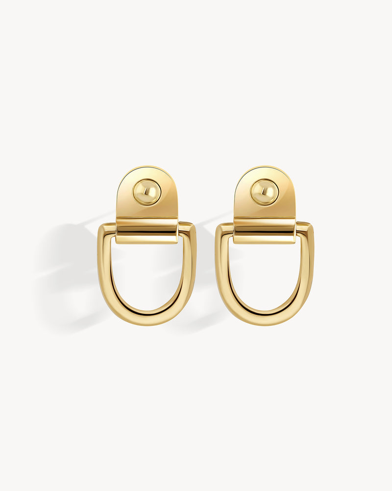 Rivet Earrings XL - Yellow Gold - Image 1