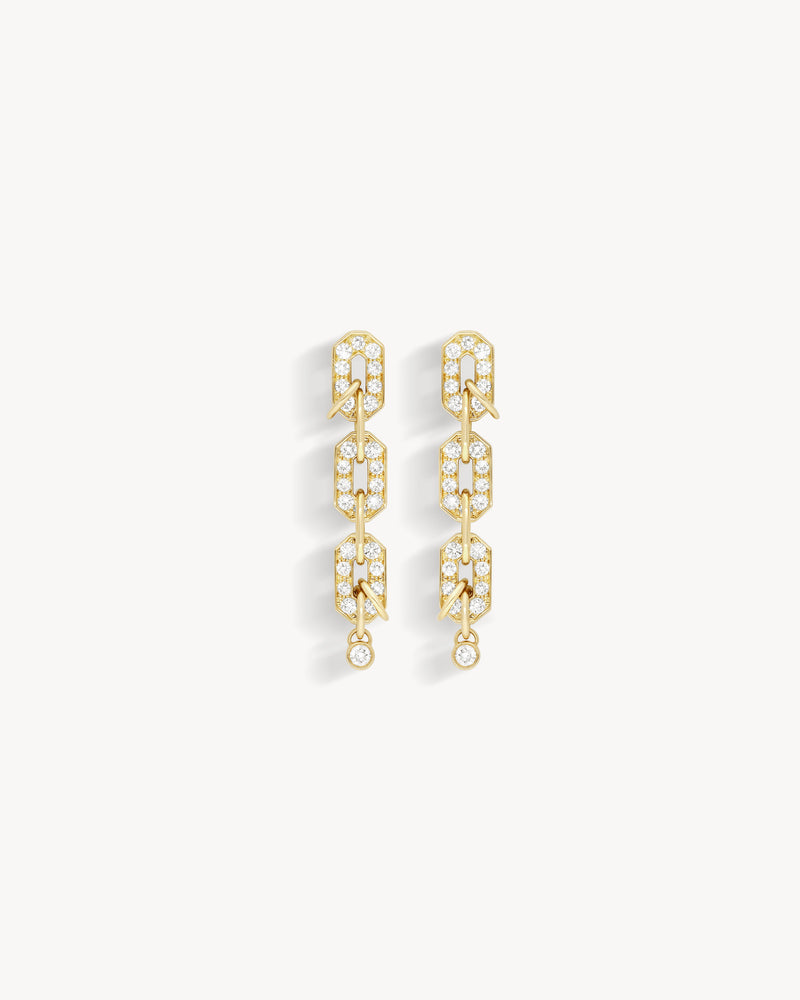 Boucles d'oreilles My Way 3 Rangs - Or Jaune & Diamants - Image 1