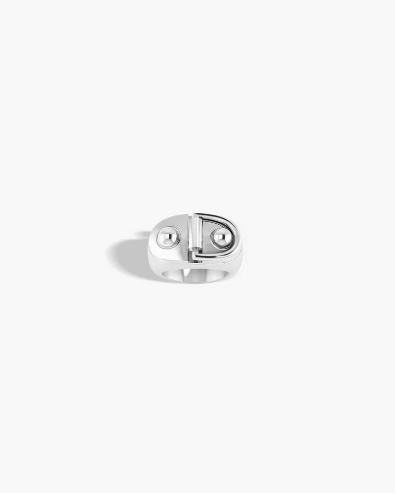 Bague Chevalière Rivet Petit Modèle - Argent - Image 1
