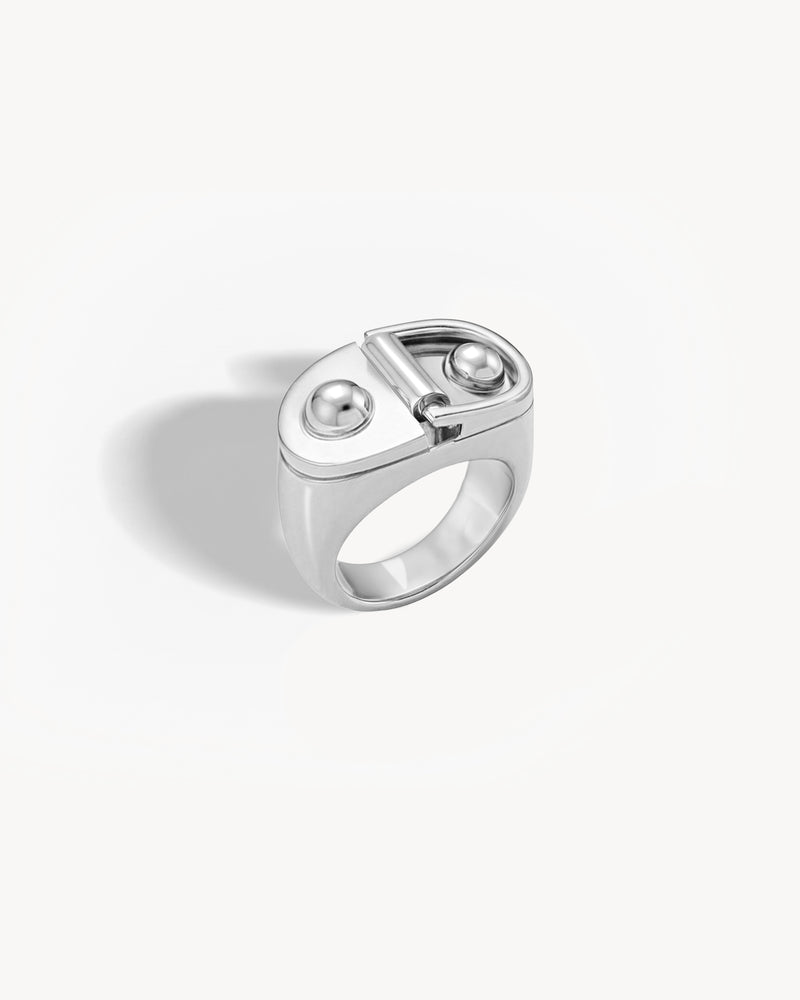 Bague Chevalière Rivet Petit Modèle - Argent - Image 1