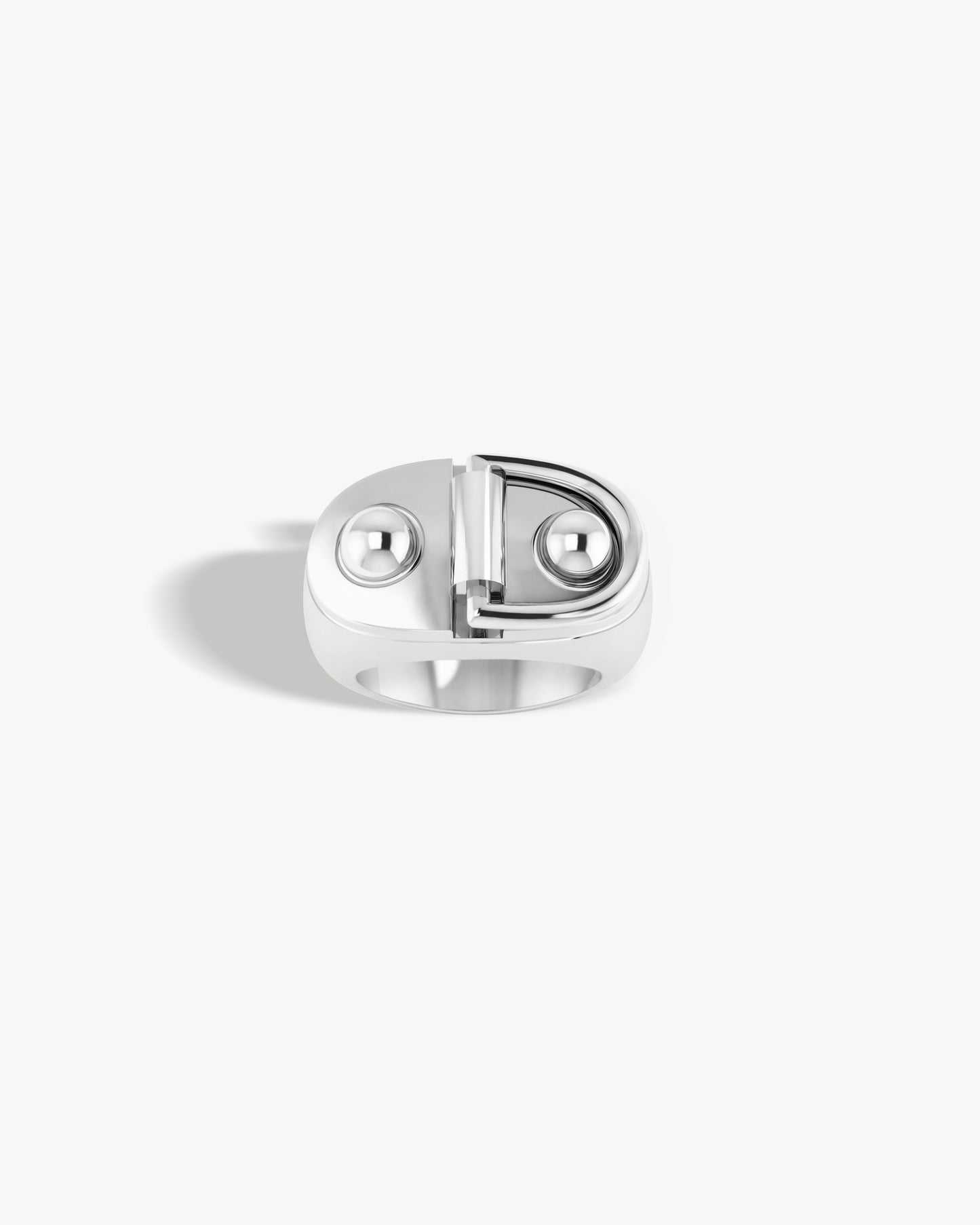 Bague Chevalière Rivet Petit Modèle - Argent
