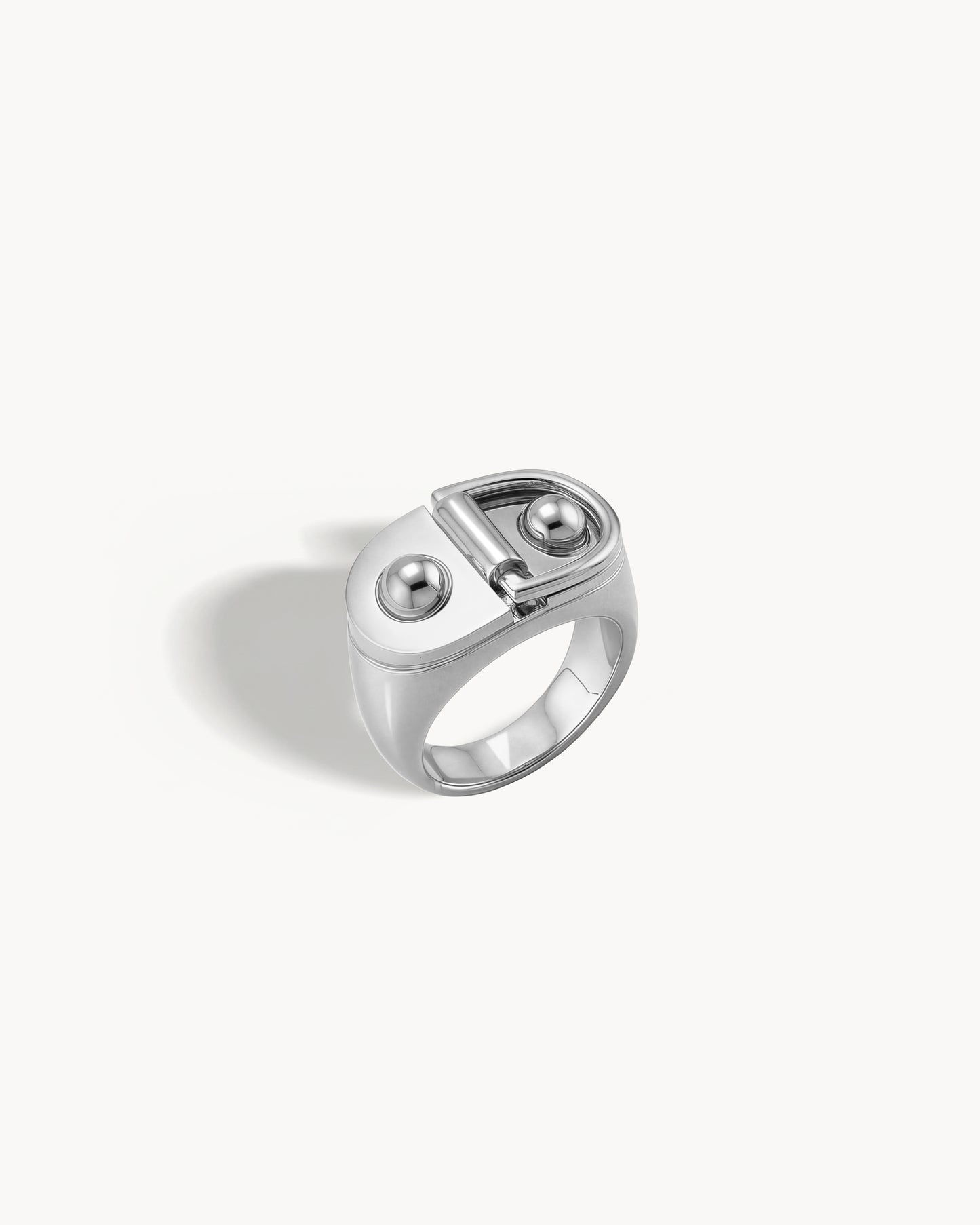 Bague Chevalière Rivet Grand Modèle - Argent