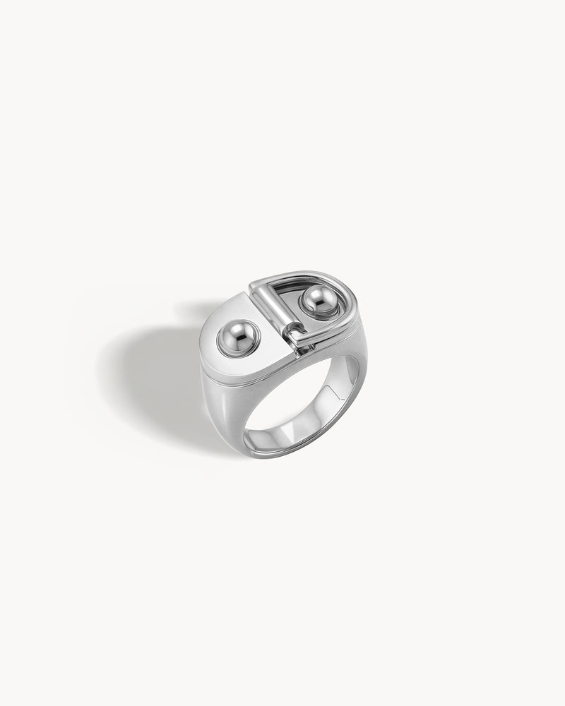 Bague Chevalière Rivet Grand Modèle - Argent - Image 3