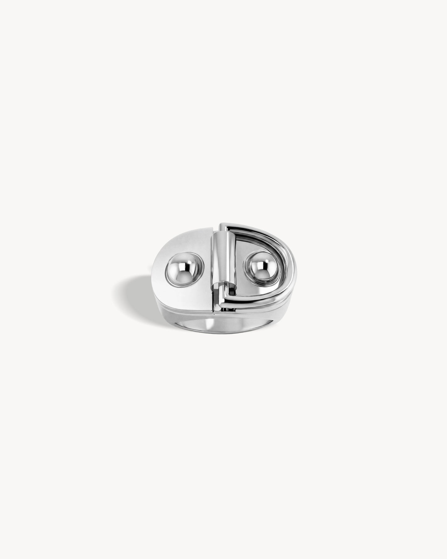 Bague Chevalière Rivet Grand Modèle - Argent