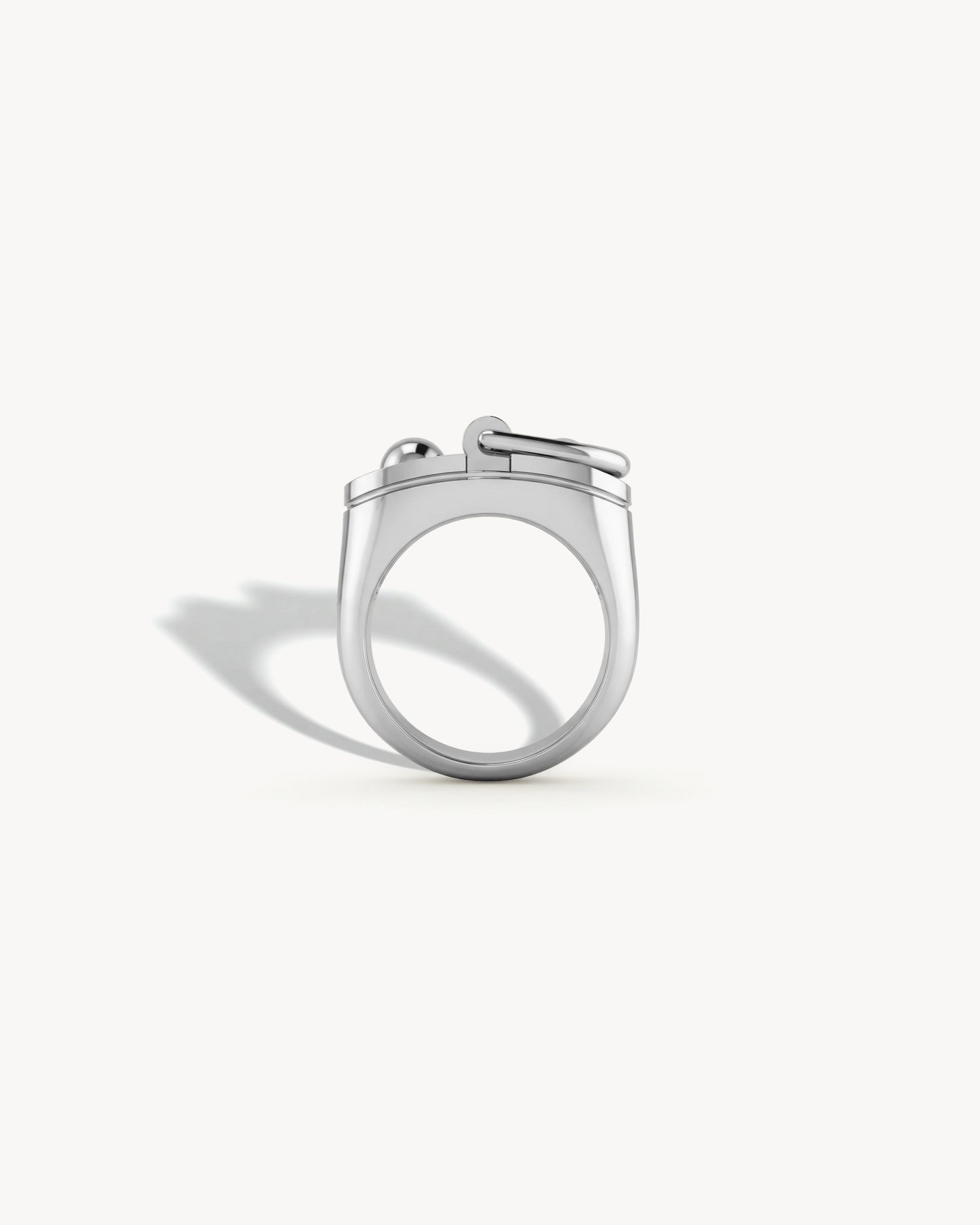 Bague Chevalière Rivet Grand Modèle - Argent