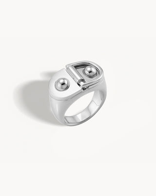 Bague Chevalière Rivet Grand Modèle - Argent