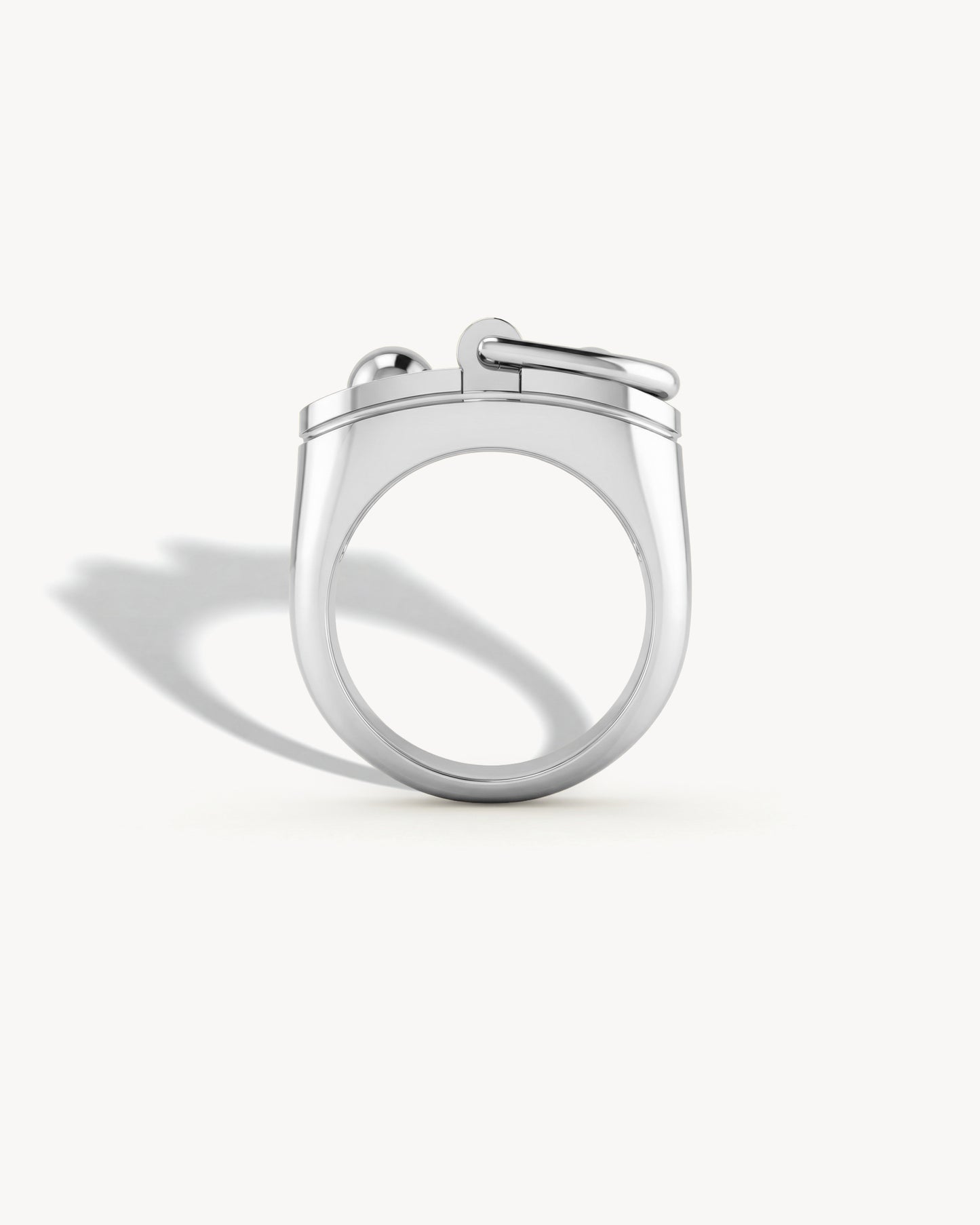 Bague Chevalière Rivet Grand Modèle - Argent