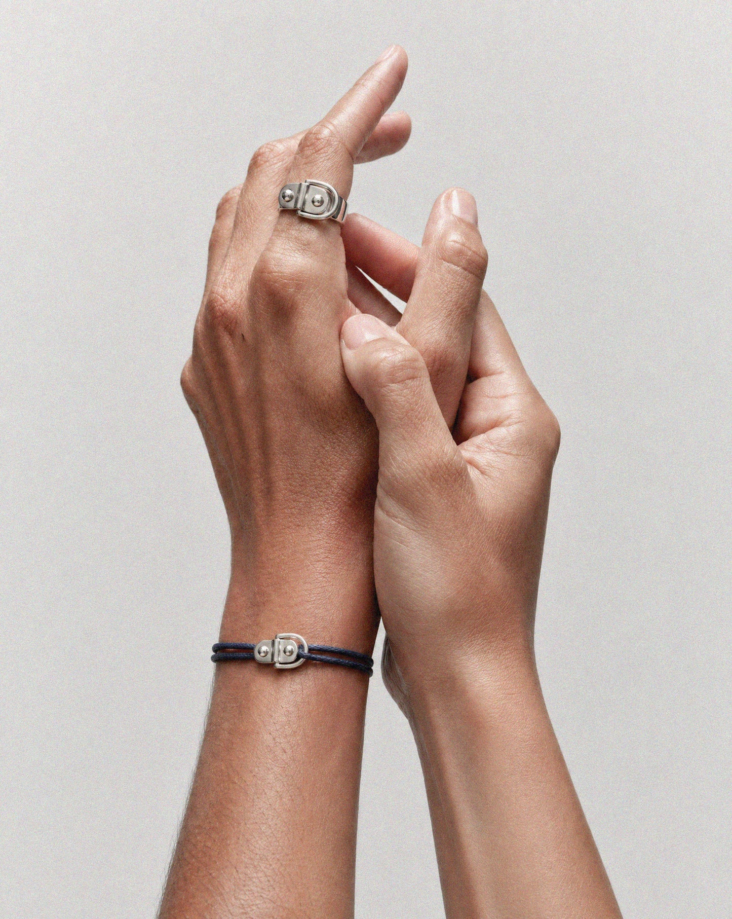 Bracelet cordon Rivet - Argent