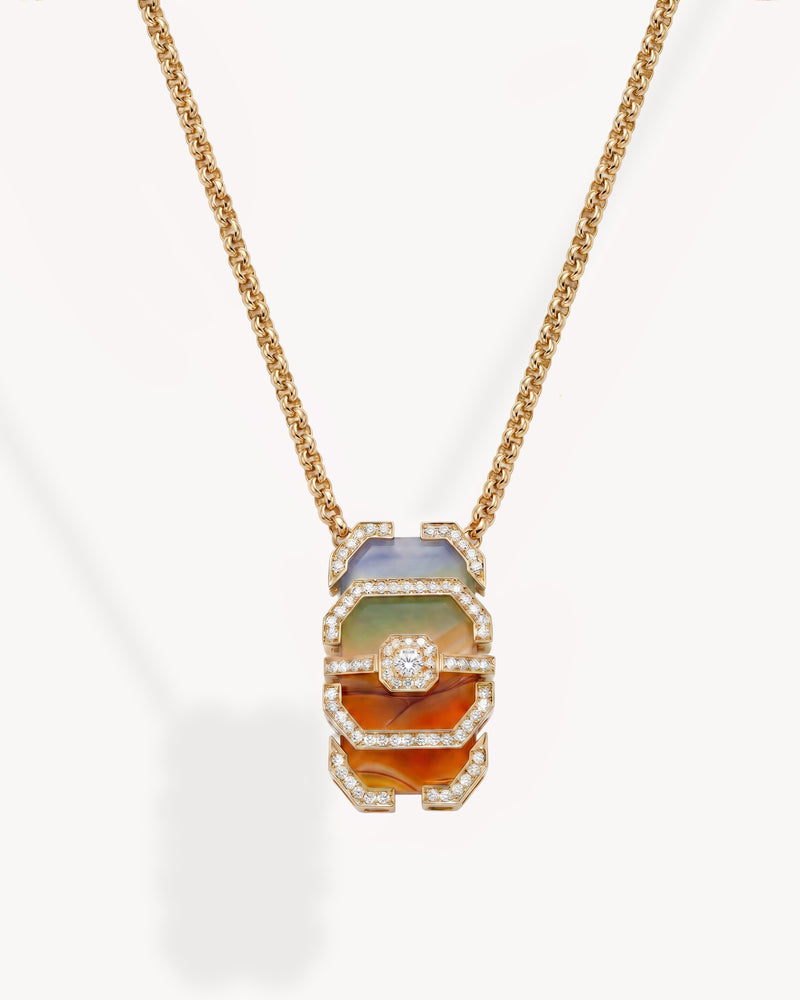 Collier My Way Origin - Or Jaune, Agate & Diamants - Image 1