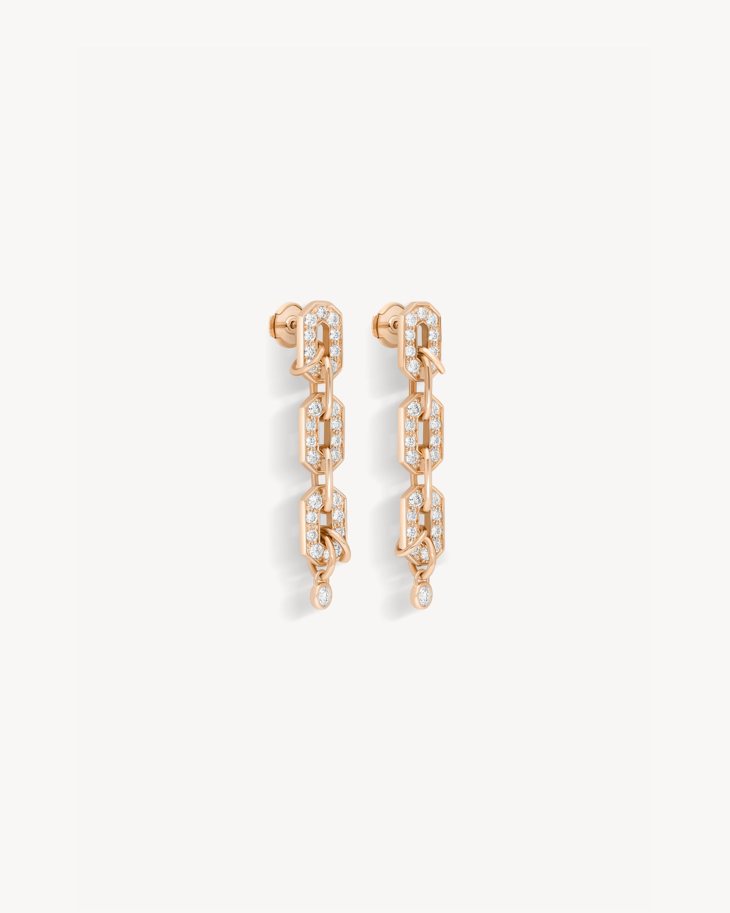 Boucles d'oreilles My Way 3 Rangs - Or Rose & Diamants