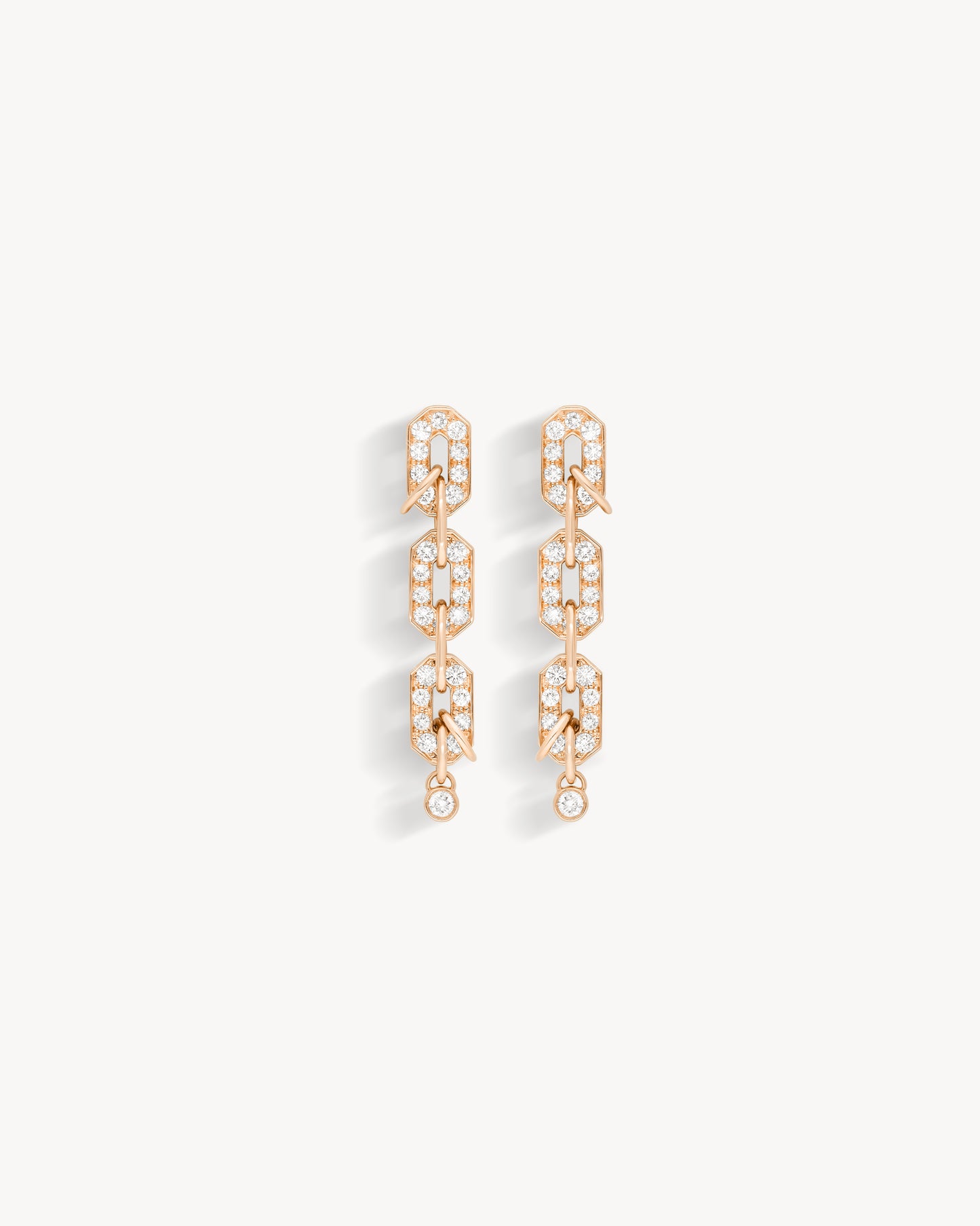Boucles d'oreilles My Way 3 Rangs - Or Rose & Diamants