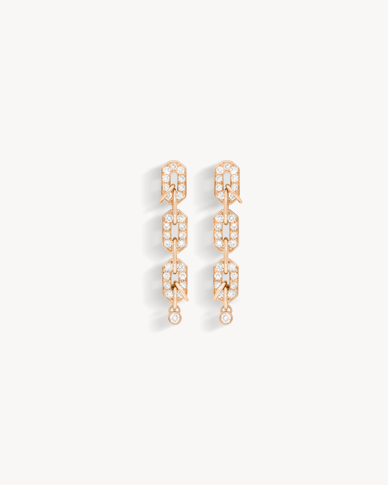 Boucles d'oreilles My Way 3 Rangs - Or Rose & Diamants - Image 1