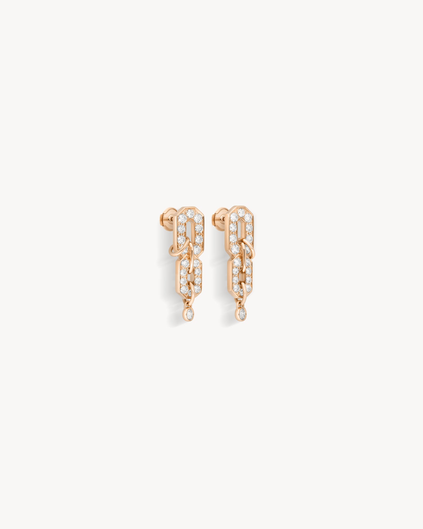 Boucles d'oreilles My Way 2 Rangs - Or Rose & Diamants