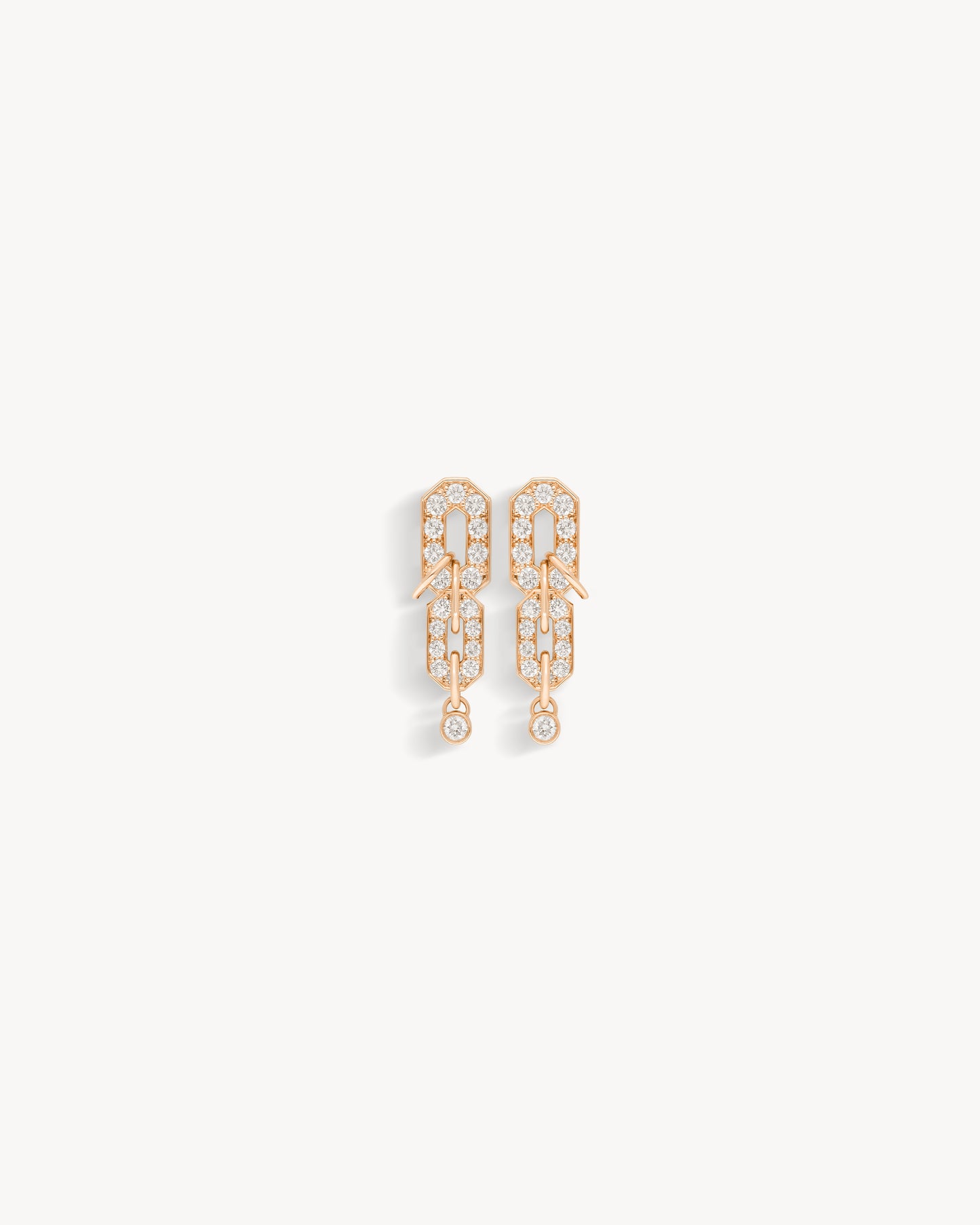 Boucles d'oreilles My Way 2 Rangs - Or Rose & Diamants