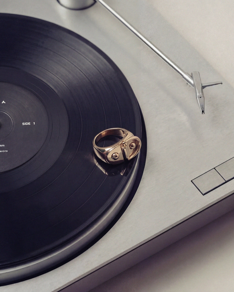 Bague Chevalière Rivet Grand Modèle - Or Jaune - Image 2