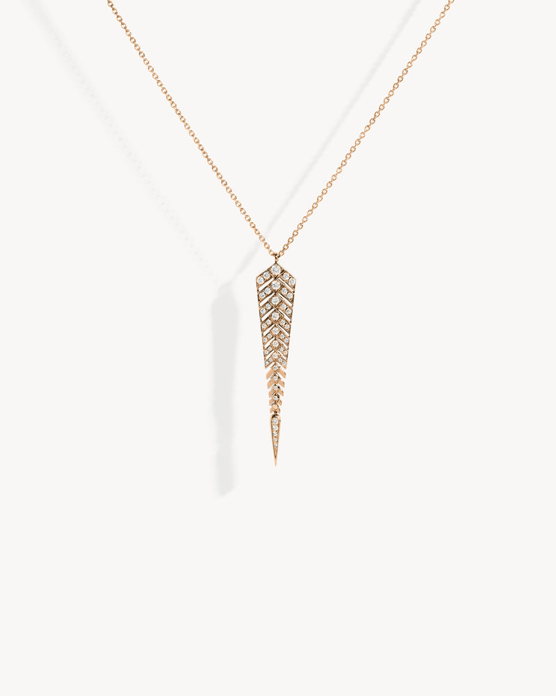 Stairway M Necklace - Pink Gold & Diamonds - Image 1