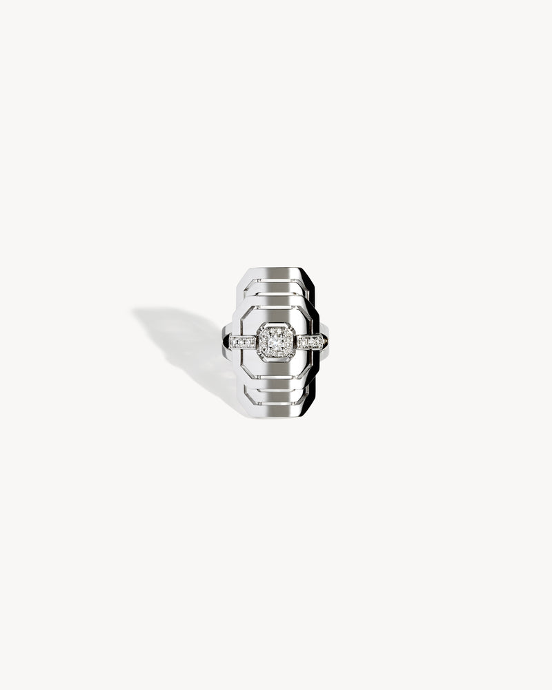 Bague My Way Semi Pavée - Argent & Diamants - Image 1