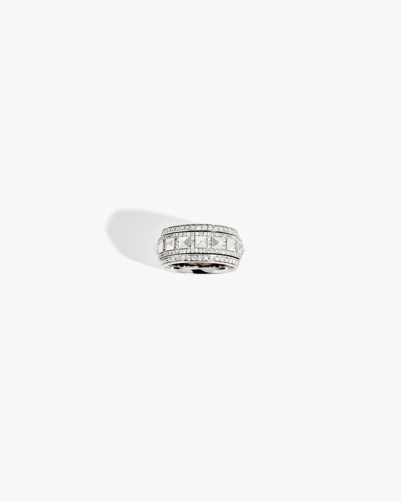 Bague Rockaway Spinner - Argent & Diamants - Image 1