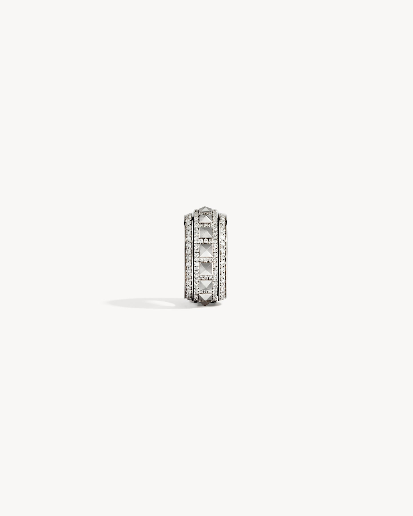 Rockaway Spinner Ring - Silver & Diamonds