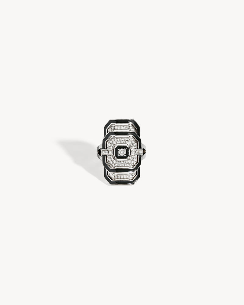 Bague My Way - Argent, Émail & Diamants - Image 1