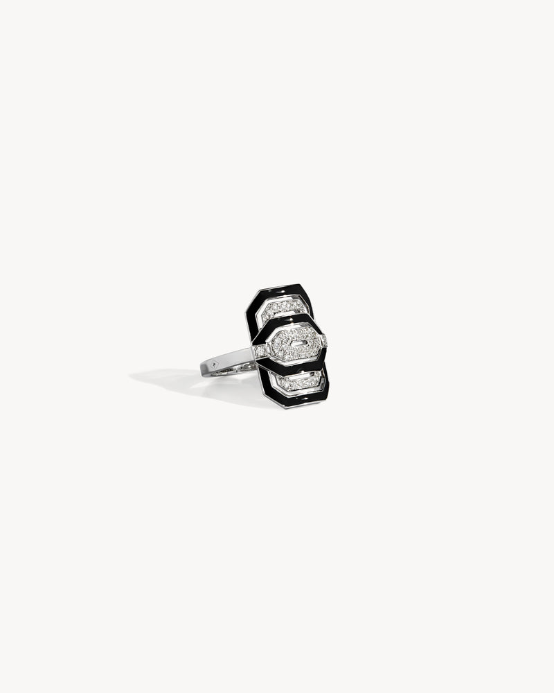 Bague Petite My Way - Argent, Émail & Diamants - Image 3