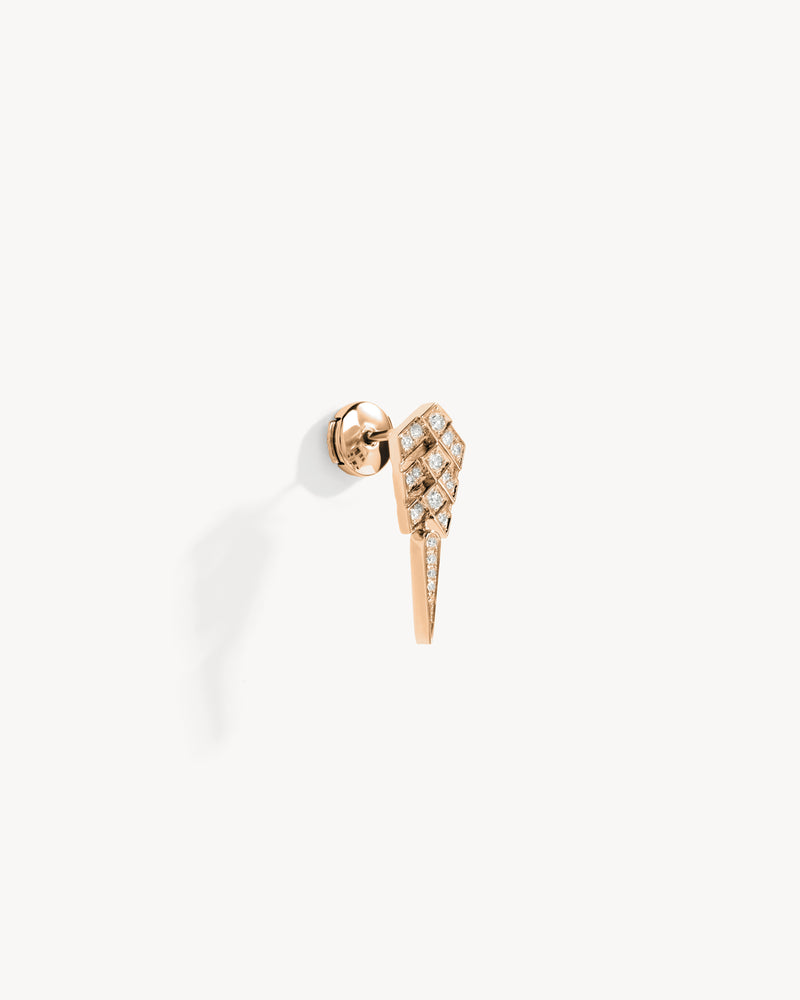 Boucle d'oreille Stairway S - Or Rose & Diamants - Image 3