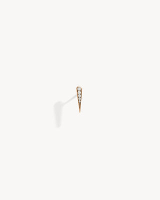 Anyway Drop Stud - Pink Gold & Diamonds