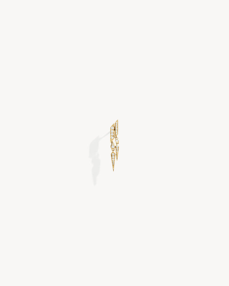 Boucle d'oreille Anyway double goutte - Or Jaune & Diamants - Image 1