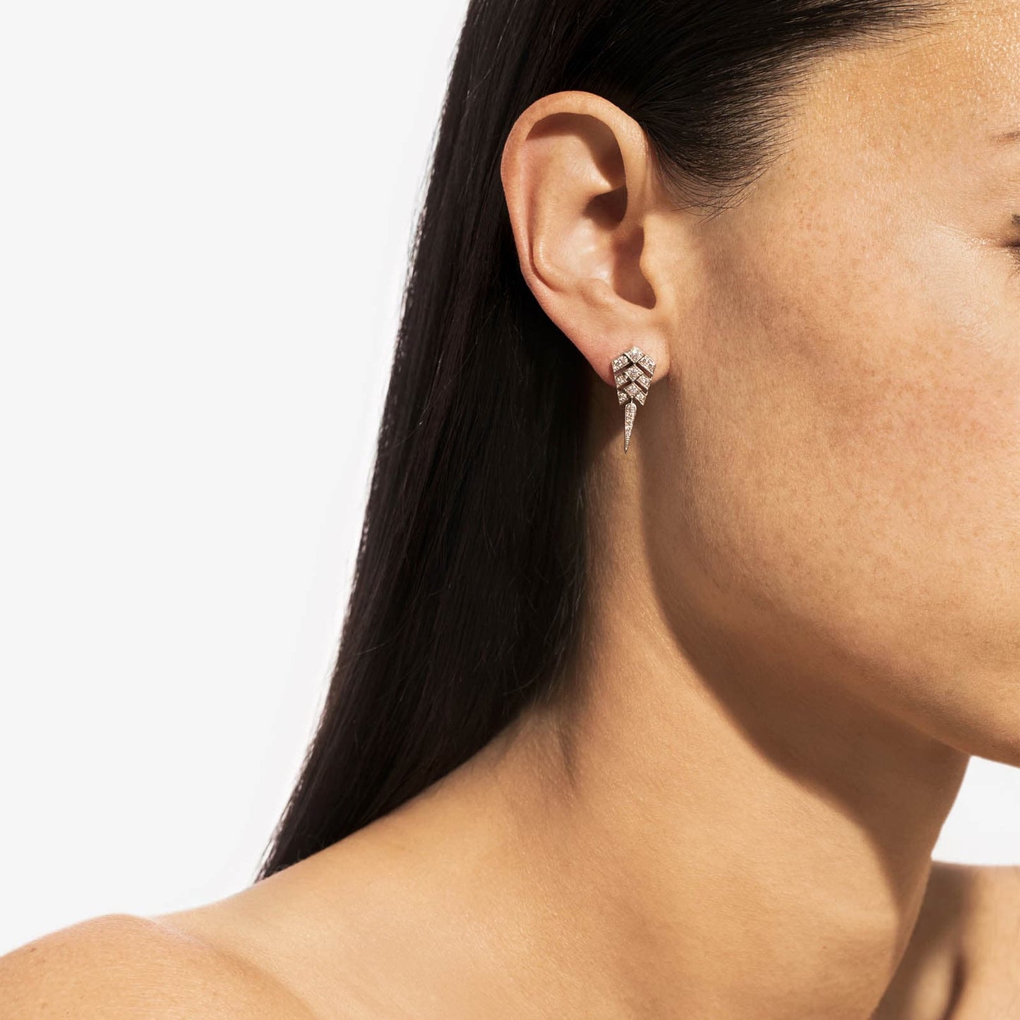 Boucle d'oreille Stairway S - Argent & Diamants
