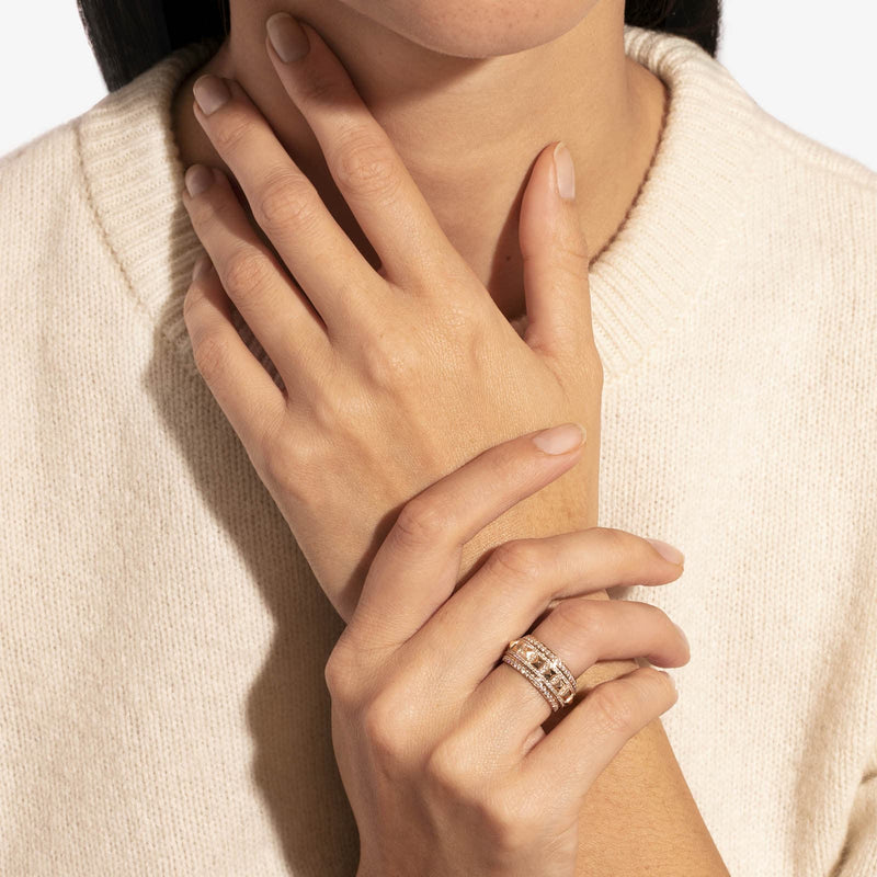 Bague Rockaway Spinner - Or Rose & Diamants - Image 2