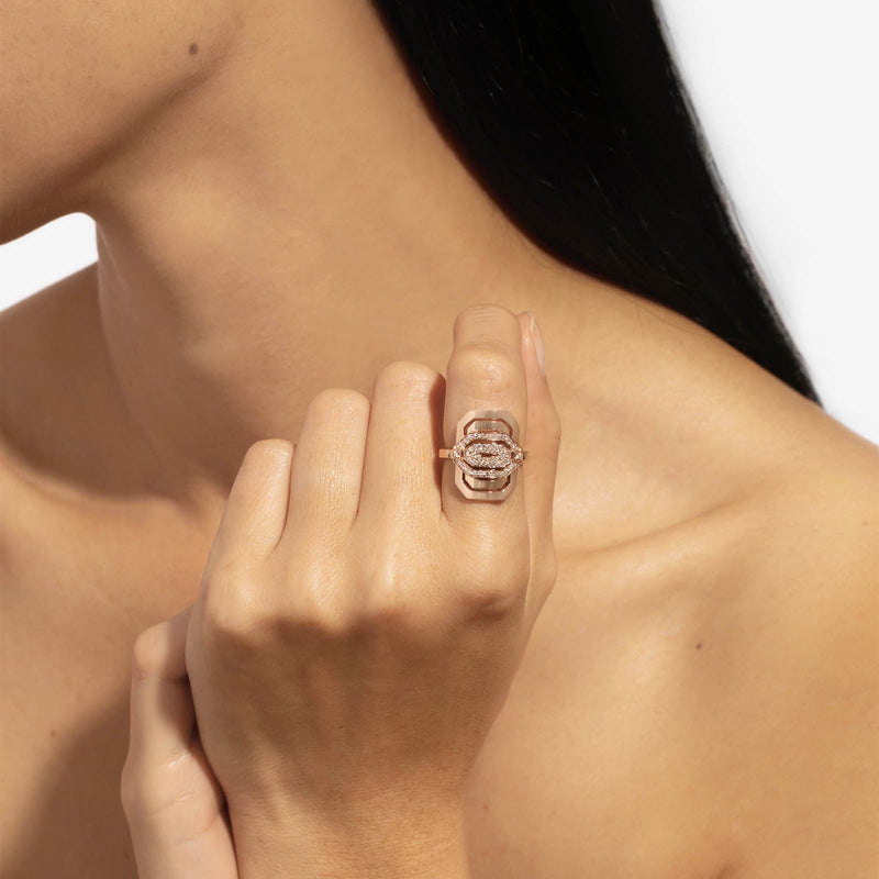 Bague Petite My Way Semi Pavée - Or Rose & Diamants - Image 2