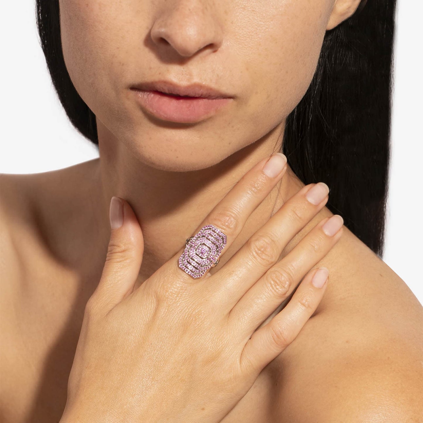 Bague My Way - Argent & Saphirs Roses